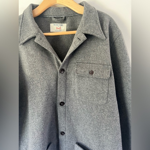 Marine Layer Men’s Grey Wool Button Front Chore Coat Size XL - Picture 4 of 12